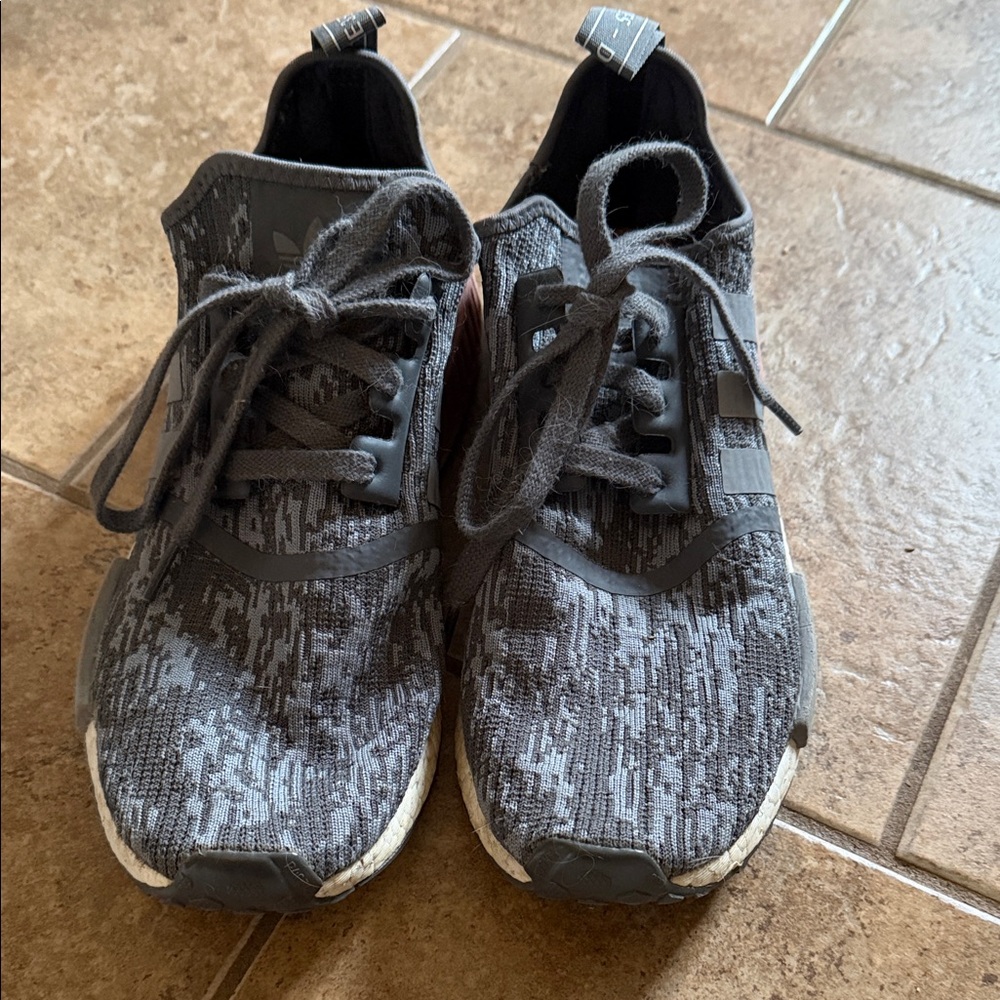 Adidas Gray Patterned Athletic Sneakers
